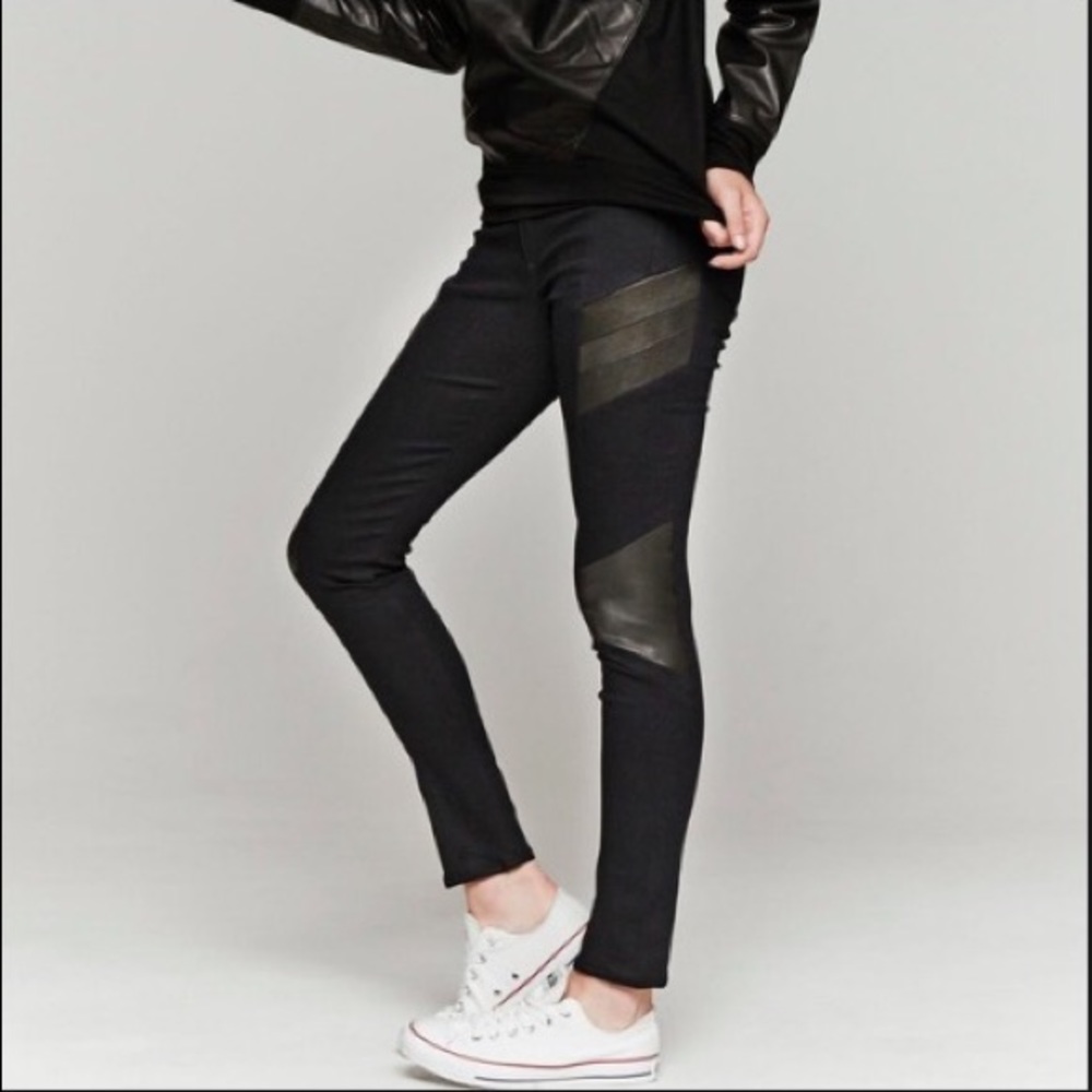 Rag & Bone Halifax Leather Trim Jeans